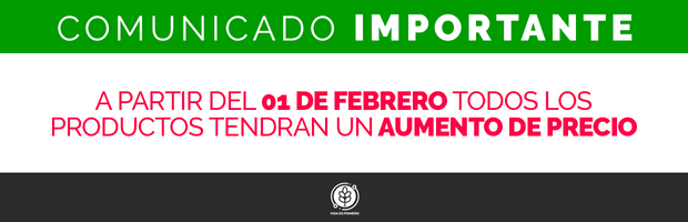 A PARTIR DEL 01 DE FEBRERO 2025 TENDREMOS AUMENTO DE PRECIOS